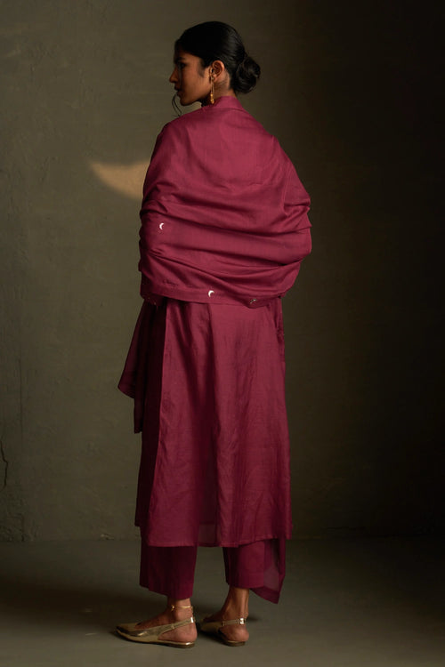 Twilight Magenta Double Yoke Kurta Set