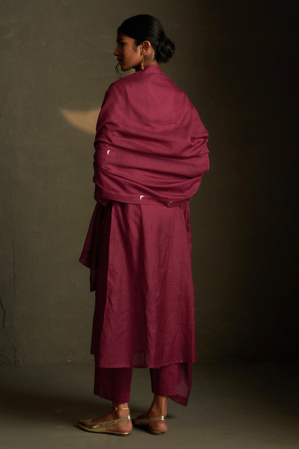Twilight Magenta Double Yoke Kurta Set