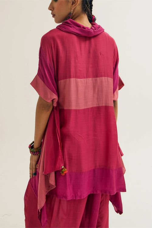 Plumaria Fuchsia Peach Co-ord Set