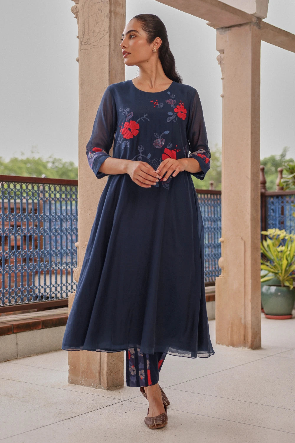 Indigo Applique Bloom Co-ord Set