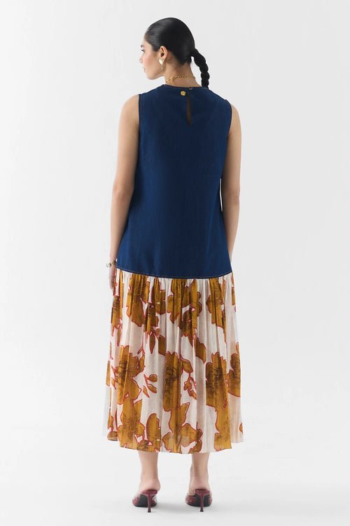 Elara Denim A-Line Dress