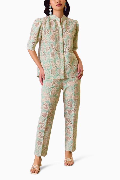 Mint Lace Elegance Co-ord Set