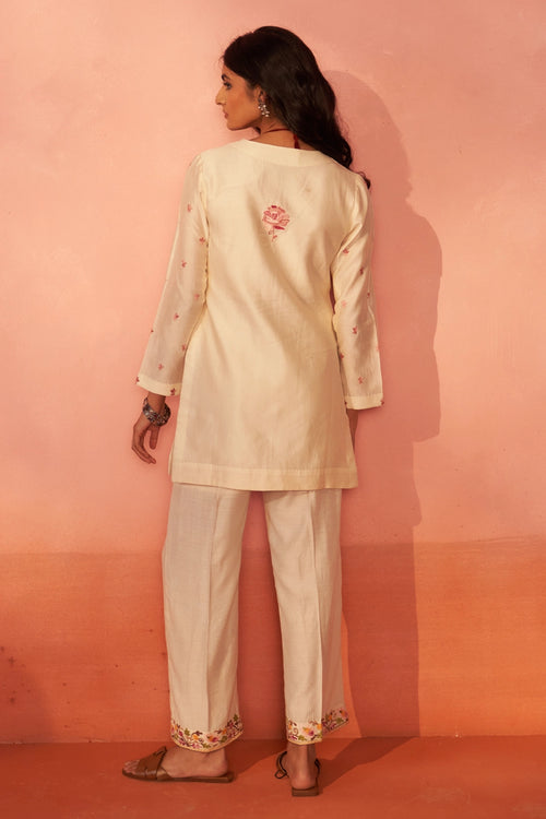 Shehzaadi Chanderi Ivory Co-ord Set