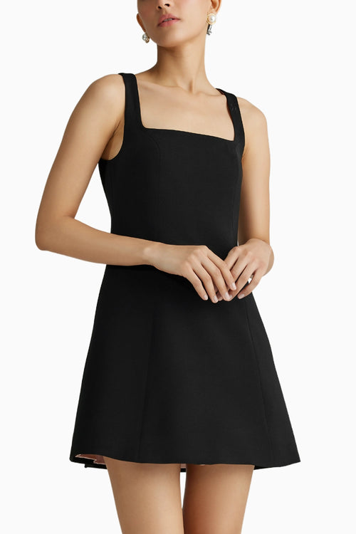 Black Stretch Suiting Mini Dress