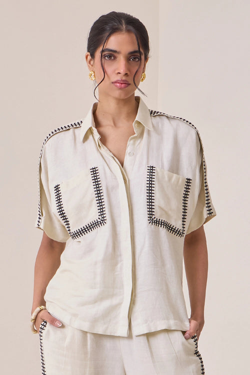 Linen Thread-Work Shirt
