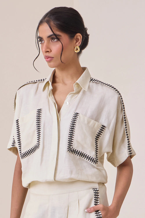 Linen Thread-Work Shirt