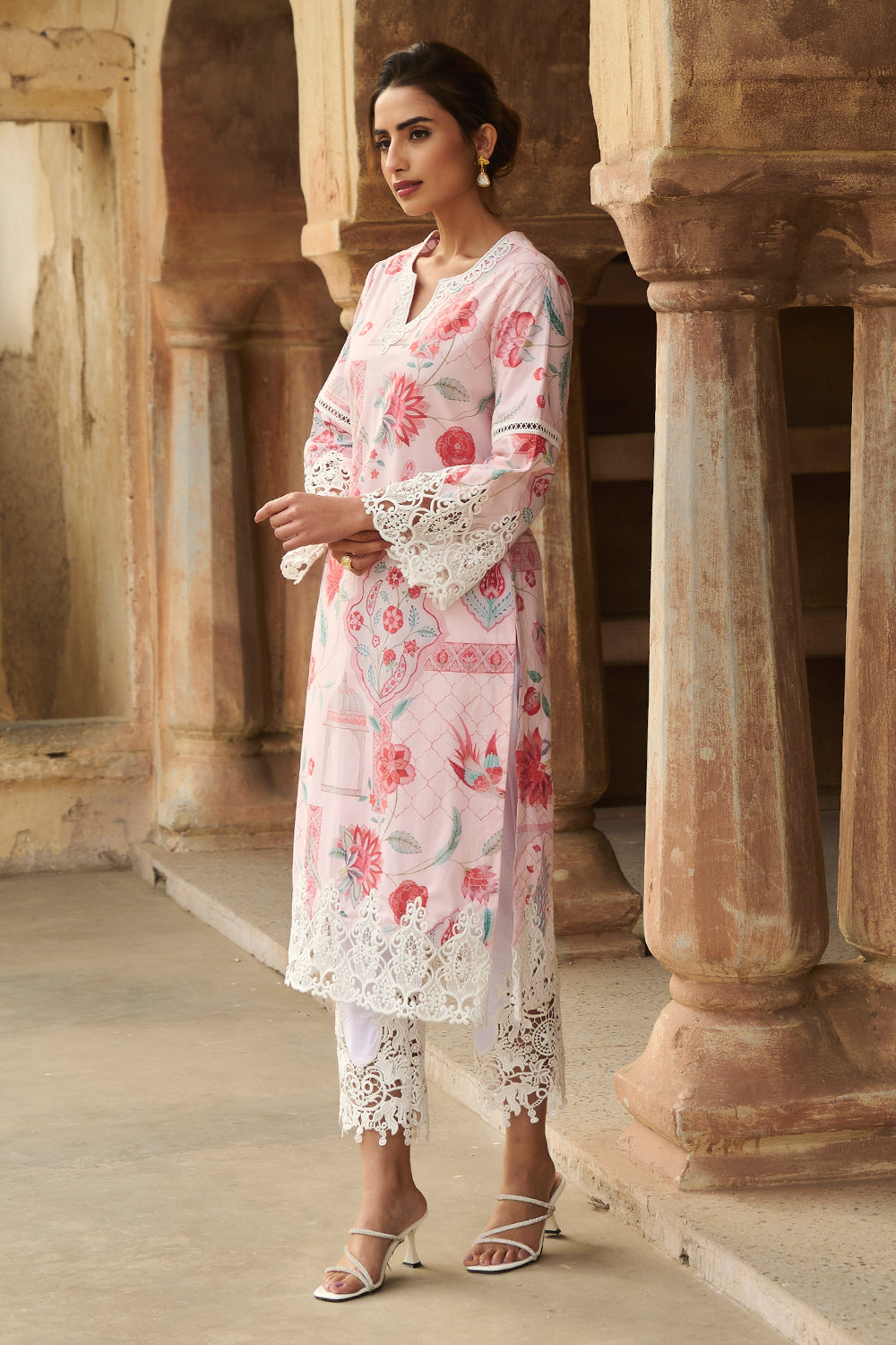 Gulabi Nalini Kurta Set with Dupatta