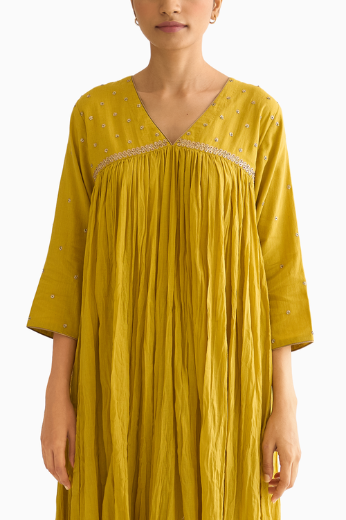 Mrinal Lemon Green Kurta Set