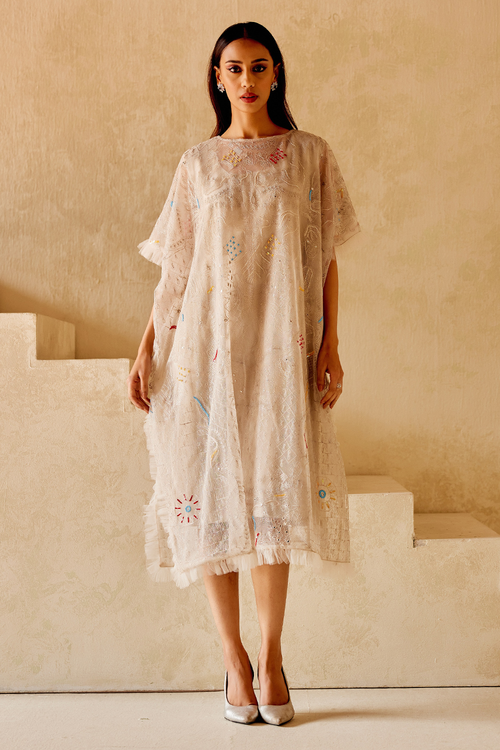 Ivory Art Deco Kaftan