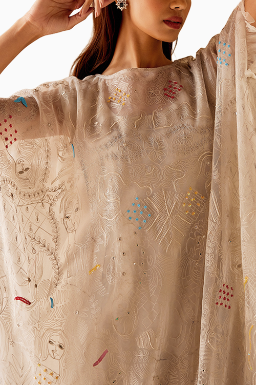 Ivory Art Deco Kaftan