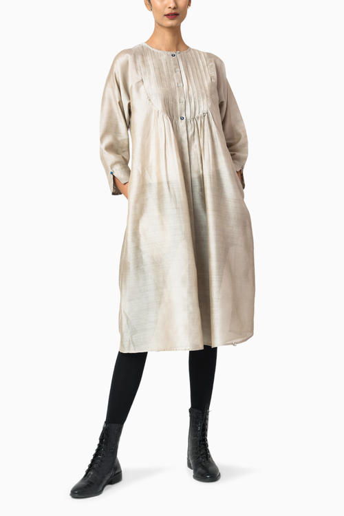 Latte CrÃ¨me Chanderi Tunic