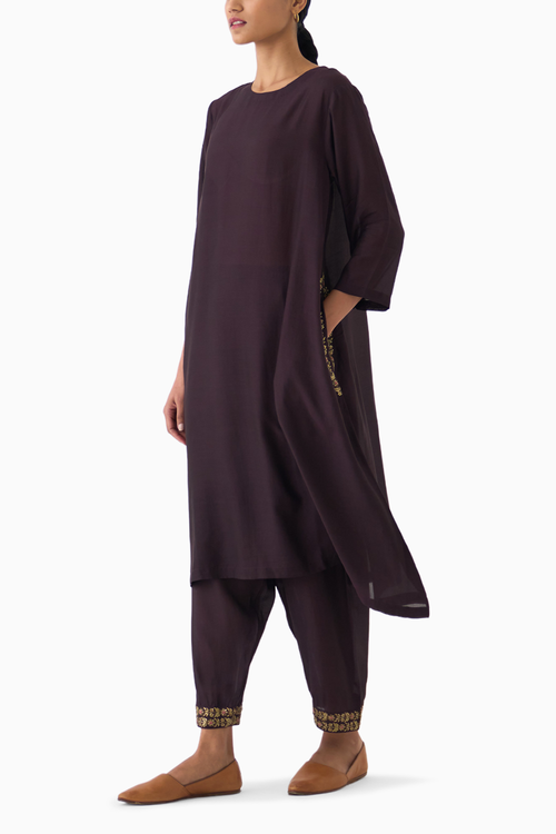 Mysa Deep Wine Kurta Set