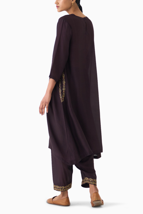 Mysa Deep Wine Kurta Set