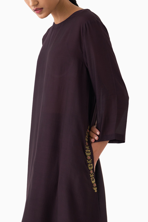 Mysa Deep Wine Kurta Set