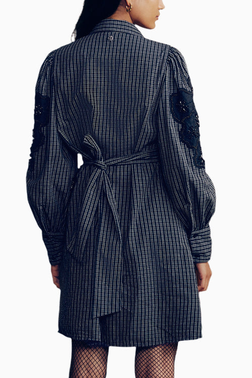 Check Emebllished Dress