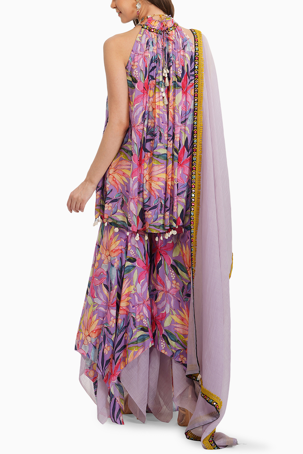 Tropical Flower Printed Garara Set