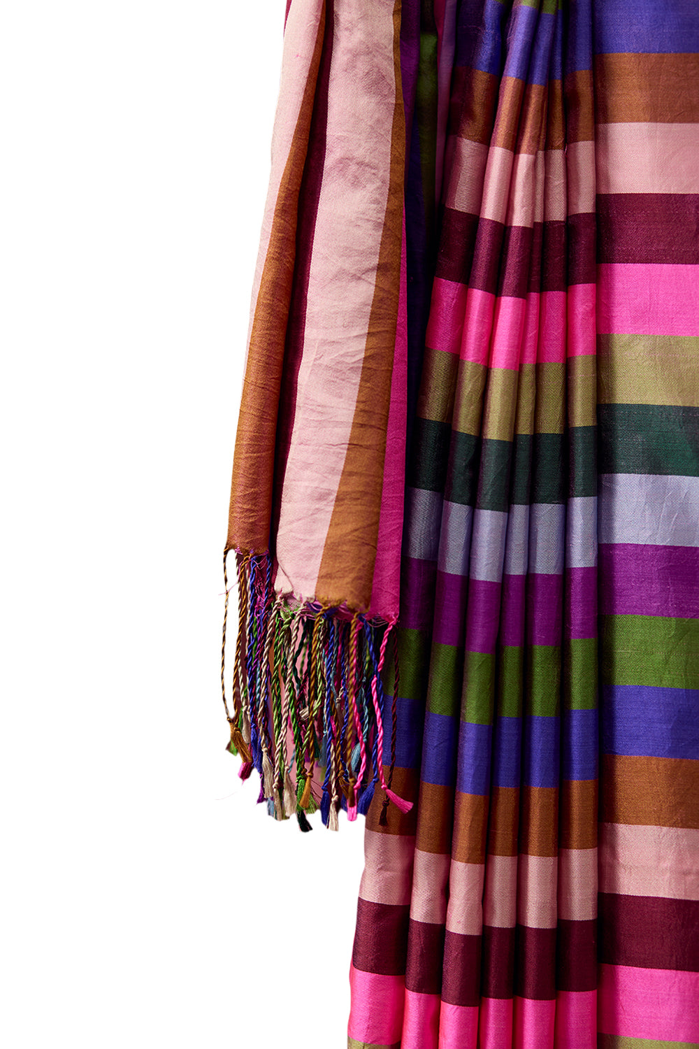 Playful Cascade Striped Saree