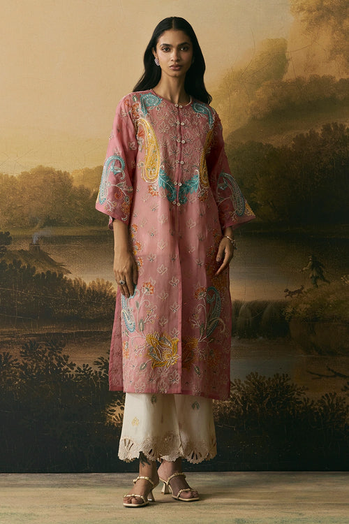 Pink Paisley Detail Jacket