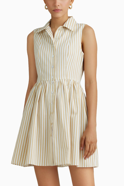 Gold Striped Short Tennis Dress