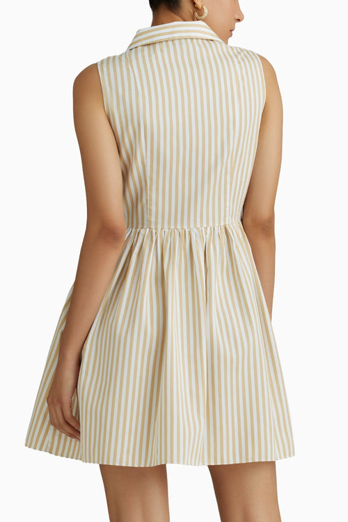 Gold Striped Short Tennis Dress