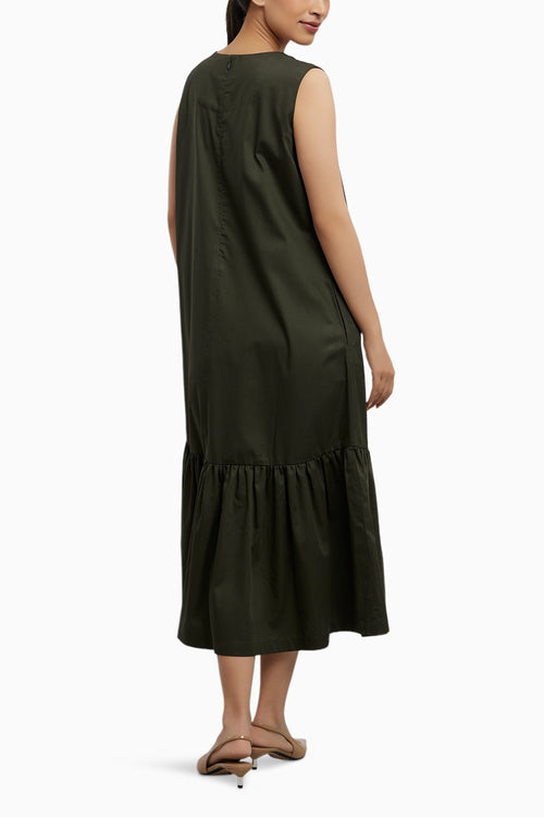 Olive Star Fringe Frill Dress