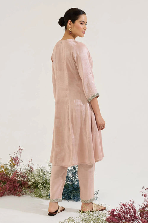 Rosy Dori Tissue Anarkali And Pants Set