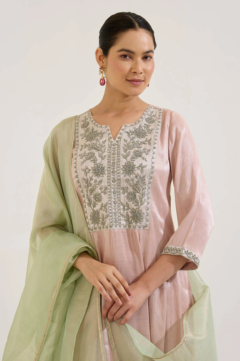 Rosy Dori Tissue Anarkali Set