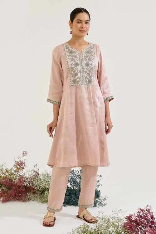 Rosy Dori Tissue Anarkali And Pants Set