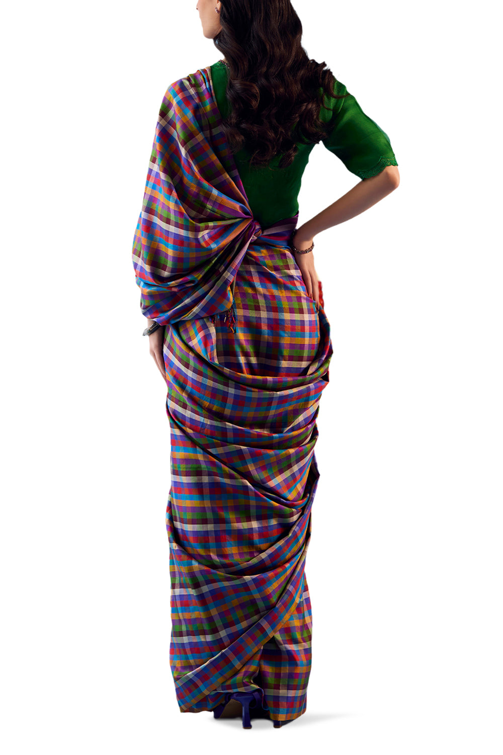 Playful Mosaic Checks Saree