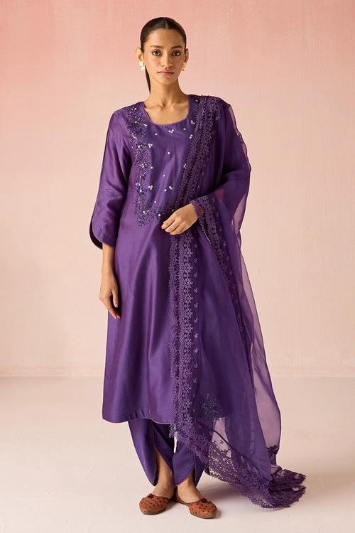 Purple Blossom Bahaara Kurta Set