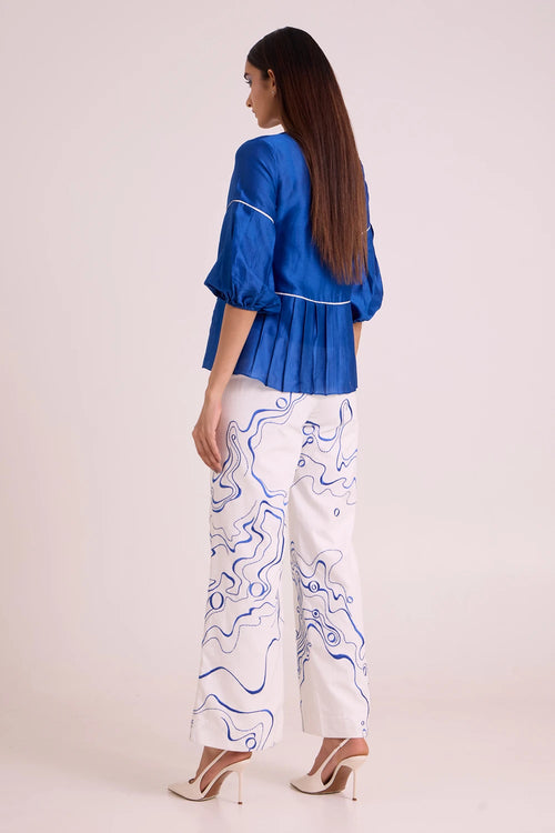 Mikel Blue Tides Top With Pant Set