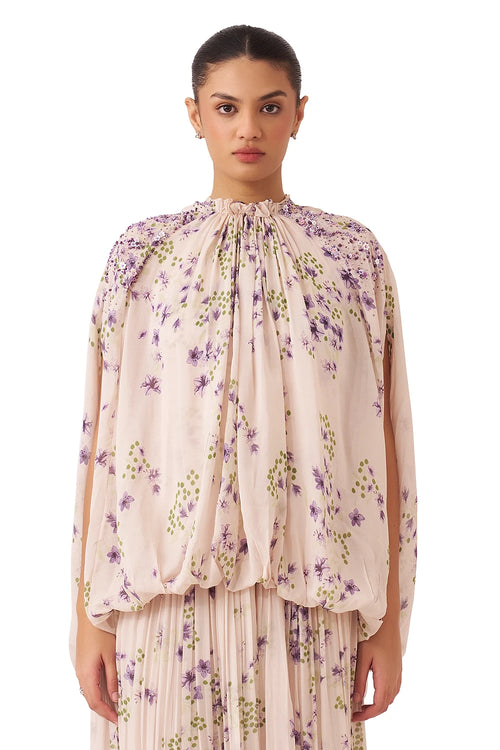 Jaune Printed Lavender Top