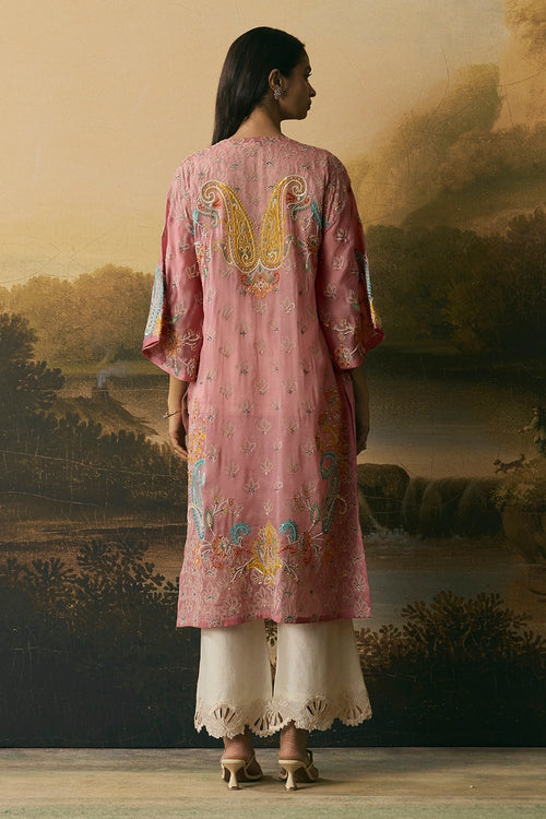 Pink Paisley Detail Jacket