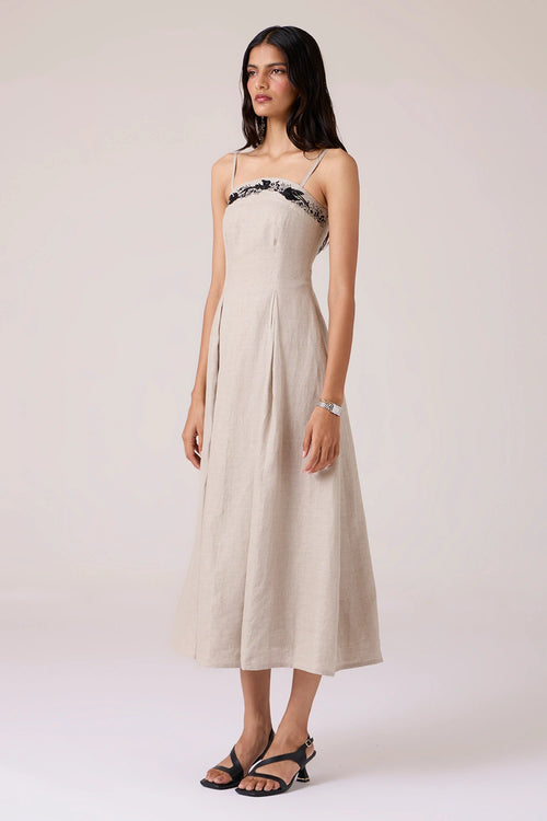 Suhjan Beige Linen Dress