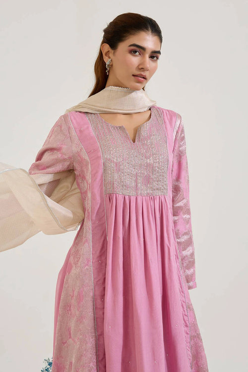 Lilac Dori Jacquard Kurta Set