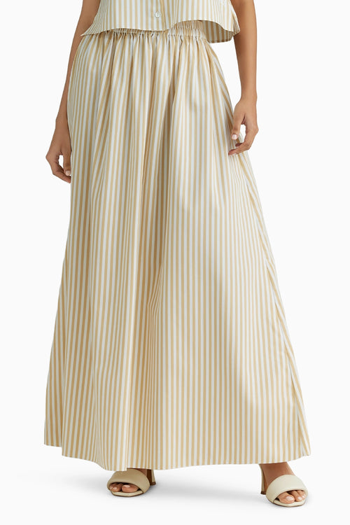 Gold Striped Maxi Skirt