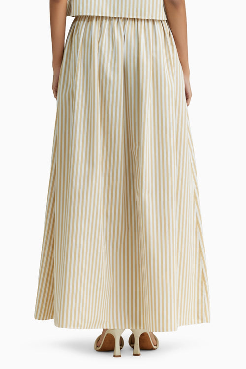 Gold Striped Maxi Skirt