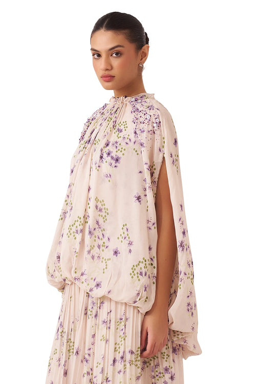 Jaune Printed Lavender Top