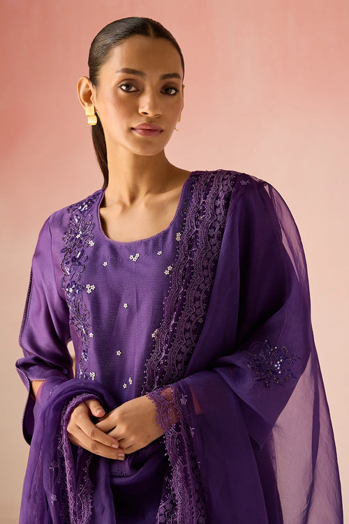 Purple Blossom Bahaara Kurta Set
