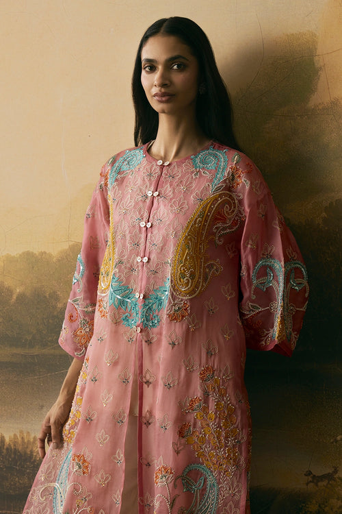 Pink Paisley Detail Jacket