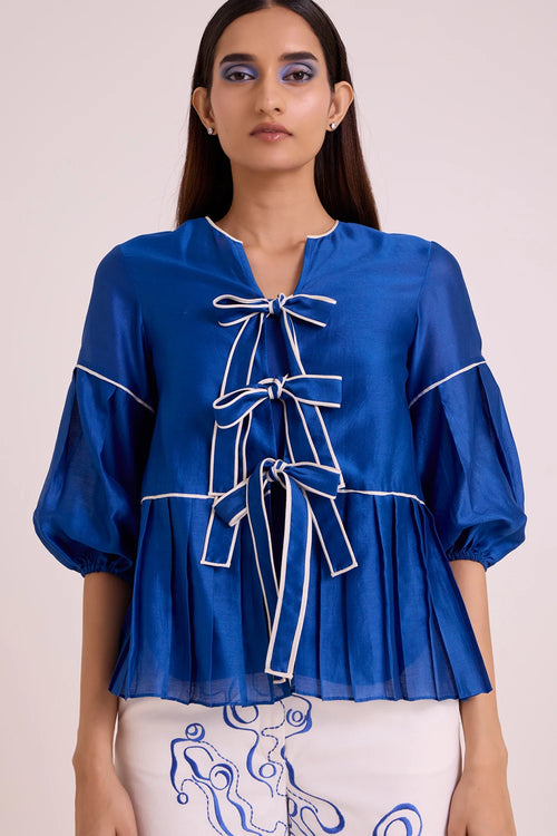 Mikel Blue Tides Top With Pant Set