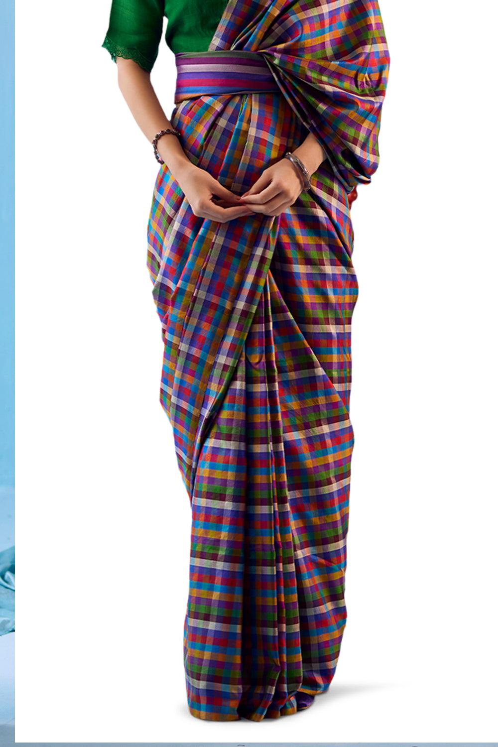 Playful Mosaic Checks Saree