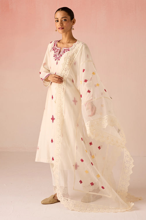 Ivory Glow Bahaara Long Kurta Set