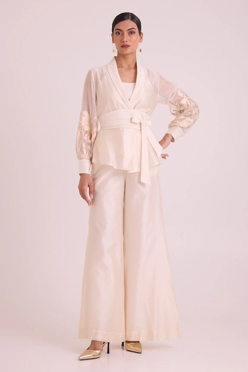 Reva Blazer Wrap Top And Pant Set