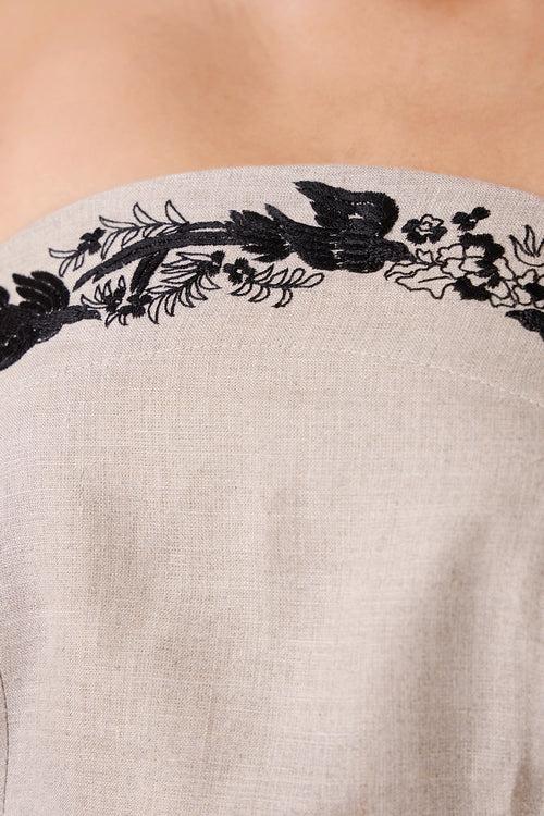 Suhjan Beige Linen Dress