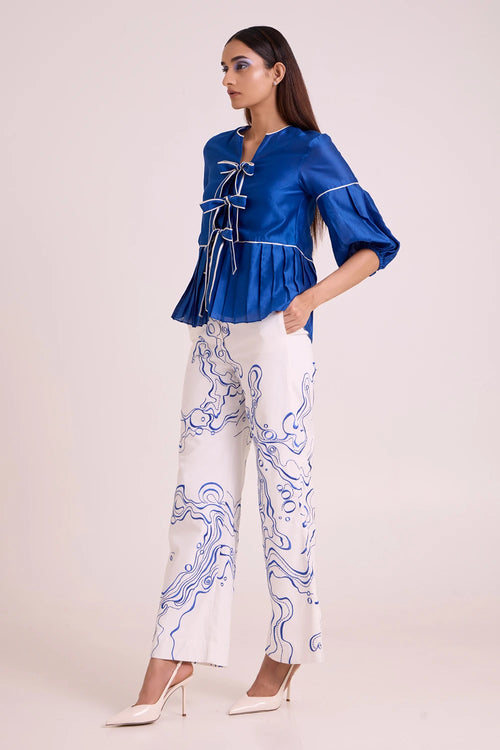 Mikel Blue Tides Top With Pant Set