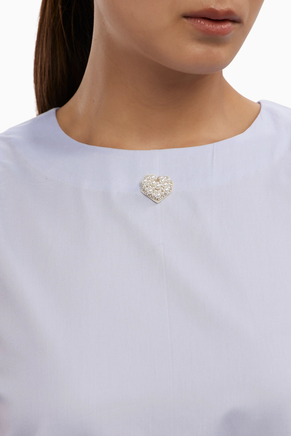 Sky Blue Small Pearl Swarovski Heart Frill Dress