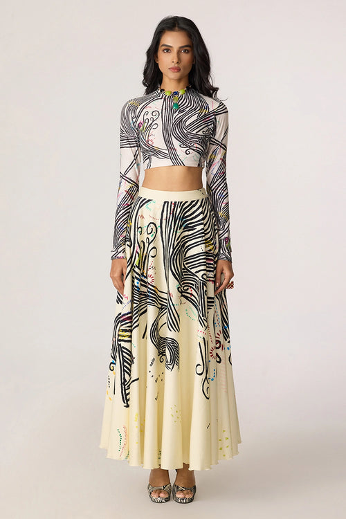 Multi Gigi Blouse with Dracy Skirt
