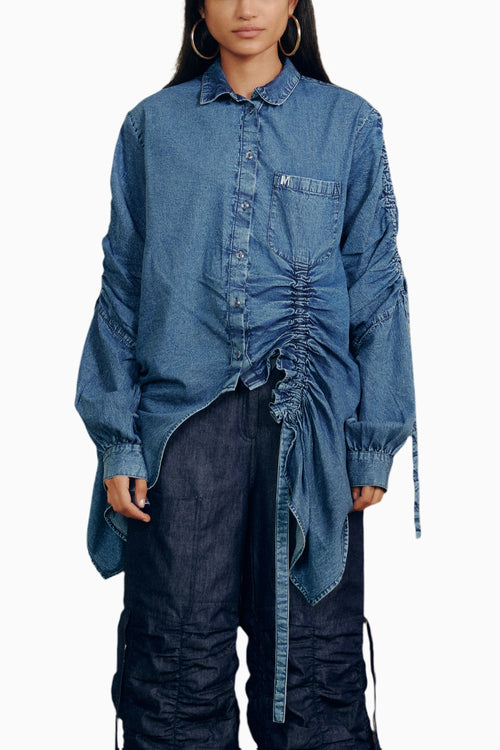 Denim Gathered Shirt