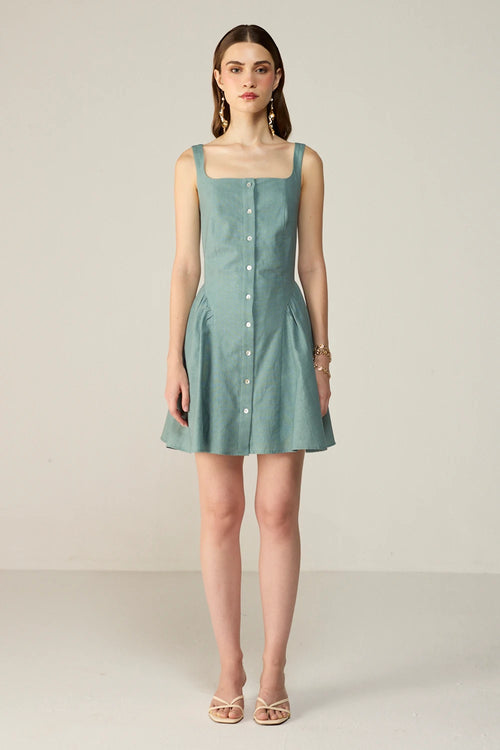 Teal Leya Mini Dress